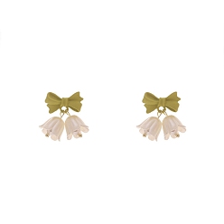 Flower Acrylic Dangle Earrings for Women, Flower, 18x11mm