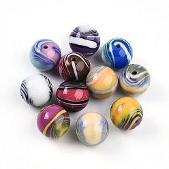 (52) Непрозрачная лаванда Непрозрачные шарики cmолы, круглые, разноцветные, 16 мм, отверстие : 2~2.5 мм