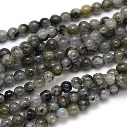 Labradorite Natural Labradorite Round Bead Strands, 4mm, Hole: 1mm, about 104pcs/strand, 16 inch