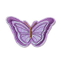 Medium Purple Computerized Embroidery Cloth Iron on/Sew on Patches, Costume Accessories, Butterfly, Medium Purple, 48x79.5x2mm