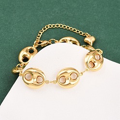 Золотой 304 браслеты-цепочки из нержавеющей стали в виде кофейных зерен, золотые, 7-5/8 дюйм (19.4 см)