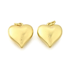 Настоящее золото 18K Латунные подвески, сердце прелести, стойки покрытие, прочное покрытие, без кадмия и без свинца, с целью перехода в кольце, реальный 18 k позолоченный, 12.5x11.5x3.5 мм, отверстие : 2 мм