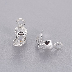 Серебро Железный шарик советы, колпачки калотта, крышка узла раскладушка для изготовления поделки, без никеля , серебряные, 7.5x4 мм, отверстие : 1 мм