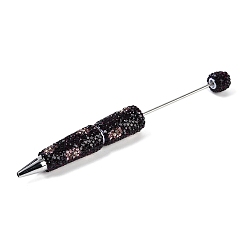 Реактивный Самолет Железная ручка из бисера, шариковая ручка, с полимерной глиной горный хрусталь, для индивидуальной ручки с ювелирными бусинами, случайная подложка, струя, 149x16 мм