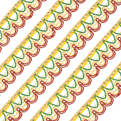 Разноцветный 15 полиэфирная кружевная лента с волнистым краем, волнистая кружевная отделка, аксессуары, красочный, 1 дюйм (25 мм), 15 ярдов / карта