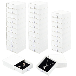 White Paper Jewelry Drawer Boxes, Square, White, 8.3x8.1x3.05cm