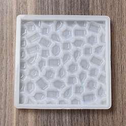Square Silicone Diamond Texture Cup Mat Molds, Resin Casting Molds, for UV Resin & Epoxy Resin Craft Making, Square Pattern, 113x113x9mm, Inner Diameter: 102x102x7mm