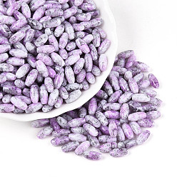 Сливовый Выпечка краска стеклянные бусины, круглое отверстие, овальные, слива, 9.5x4~4.5 мм, отверстие : 0.8~1 мм, Около 1750 шт / фунт