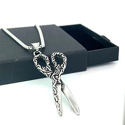 Нержавеющая Сталь Цвет Винтажные мужские ножницы из нержавеющей стали ожерелья для мужчин, цвет нержавеющей стали