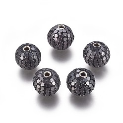 Черный Индонезийские бусины, круглые, ручная работа , с выводами из сплава и платины гальваническим двойных ядер, чёрные, 20x18 мм, отверстие : 3 мм
