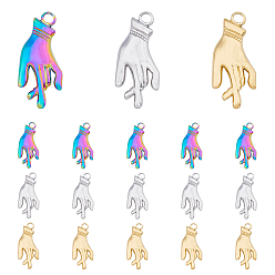 (52) Непрозрачная лаванда 18 шт. 3 цветное ионное покрытие (ip) 304 подвески из нержавеющей стали, ручные прелести, разноцветные, 27x12x2.5 мм, отверстие : 3 мм, 6 шт / цвет