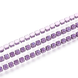 Средний Фиолетовый Железо горный хрусталь чашка цепи, с катушкой, средне фиолетовый, 2x2x2 мм, около 29.99 футов (9.14 м) / рулон