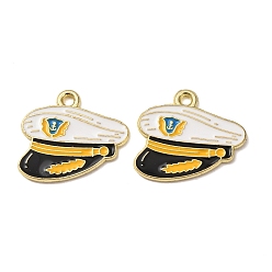 Hat Подвески из морского сплава с эмалью, золотые, шляпные прелести, 18x19x1 мм, отверстие : 1.8 мм