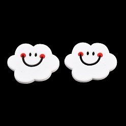 Белый Кабошоны пвх, прорезиненный, облако, белые, 28x34.5x3 мм