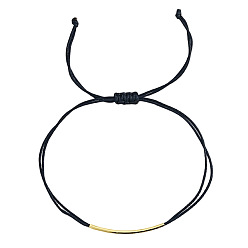 Черный Латунные бисерные плетеные браслеты из бисера, регулируемые плетеные браслеты из нейлонового шнура для женщин, чёрные, 11.02 дюйм (28 см)