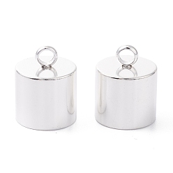 Серебро 201 концы из нержавеющей стали шнур, Торцевые крышки, колонка, серебряные, 14.5x11 мм, отверстие : 3 мм, внутренний диаметр: 10 мм