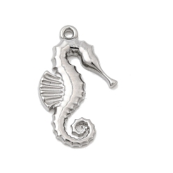 Sea Horse Тема морских организмов 304 подвески из нержавеющей стали, цвет нержавеющей стали, морской конек, 16x10.5x1.5 мм, отверстие : 1 мм