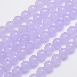Лиловый Натуральные и крашеные нити шарик Malaysia нефрита, круглые, сирень, 10 мм, отверстие : 1.0 мм, около 38 шт / нитка, 15 дюйм