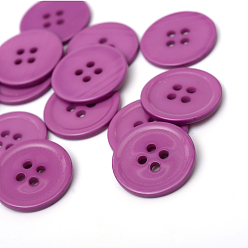 Серо-розавый Пластиковые кнопки 4-отверстие, плоско-круглые, увядшая роза, 22x2 мм, отверстие : 2 мм