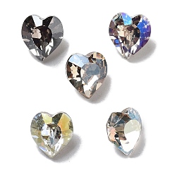 (52) Непрозрачная лаванда K 9 кабошоны из стеклянного страза, задние и задние, сердце, разноцветные, 8.8x8x5 мм