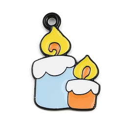 Другие Подвески из сплава хэллоуина с эмалью, чёрные, свеча, 23x15.5x1 мм, отверстие : 1.6 мм