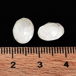 Crystal K9 Glass Rhinestone Cabochons, Point Back & Back Plated, Faceted, Oval, Crystal, 10x8x4mm