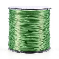 Зеленый лайм Плоская эластичная кристаллическая струна, эластичная нить для бисера, для изготовления эластичного браслета, зеленый лайм, 0.5 мм, около 328.08 ярдов (300 м) / рулон