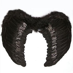 Черный Мини-кукла с крыльями ангела и перьями, Реквизит для детской фотосъемки, украшения, аксессуары, чёрные, 450x350 мм