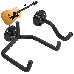 Черный 2 настенный железный крючок для подвешивания гитары, чёрные, 207x121x208 мм