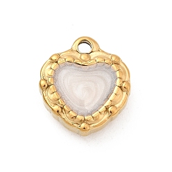 Золотой 304 нержавеющей стальной эмали подвески, сердце прелести, ионное покрытие (ip), золотые, 13.5x12.5x5 мм, отверстие : 1.6 мм