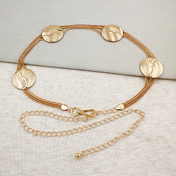 Золотой Винтажная литая геометрическая дисковая цепочка с цепочками на талию и живот для женщин, золотые, 1100 мм