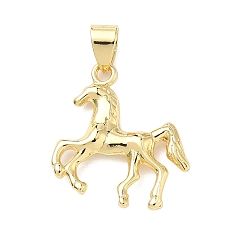 Настоящее золото 18K Латунные подвески, лошади прелести, долговечный, без кадмия и без свинца, реальный 18 k позолоченный, 20.5x20x3.5 мм, отверстие : 5x4 мм