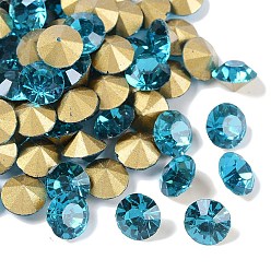 Аквамарин Конусные стеклянные стразы, с покрытием на задной стороне, алмаз, аквамарин, 8~8.3 мм , около 144 шт / брутто