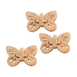 Матовый Золотой Цвет Застежки для кошелька с поворотным замком из цинкового сплава, аксессуары для кошелька diy bag, бабочка, матовый золотой цвет, 3.5x5 см