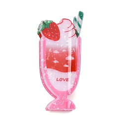 Pink Пластиковые заколки-крабики из ПВХ для женщин и девочек, мороженое с клубникой, розовые, 42x100x43 мм