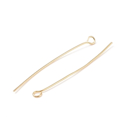 Golden 304 Stainless Steel Eye Pins, Golden, 40mm, Hole: 2mm, Pin: 0.6mm