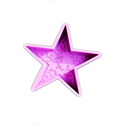 Звезда Пищевые силиконовые формы, формы помады, для украшения торта поделки, цвет шоколада, конфеты, изготовление ювелирных изделий на основе смолы и эпоксидной смолы, фиолетовые, звезда, 100x110x22.5 мм