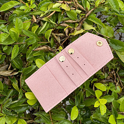 Pink Microfiber leather Bag, Jewely Storage Bag, Pink, 14x6cm