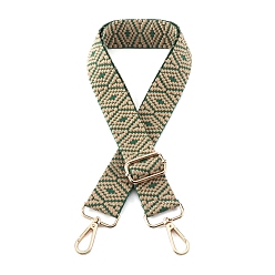 Зеленый Нейлоновая холщовая сумка с ромбическим узором, лямки для сумок, для замены сумочки или сумки через плечо, зелёные, 75~145x3.8 см