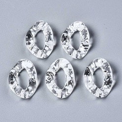 Белый Прозрачные акриловые соединительные кольца с аэрозольной краской, разъемы для быстрой связи, для изготовления бордюрных цепей, твист, белые, 29.5x20x6 мм, внутренний диаметр: 8x16 мм