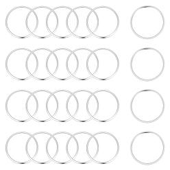 Нержавеющая Сталь Цвет 80 шт. 304 соединительные кольца из нержавеющей стали, Кольцевая форма, цвет нержавеющей стали, 20x0.5 мм, внутренний диаметр: 17.5 мм