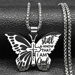 Нержавеющая Сталь Цвет 201 подвеска-бабочка из нержавеющей стали be still & know, ожерелья-цепочки, цвет нержавеющей стали, 19.69 дюйм (50 см)