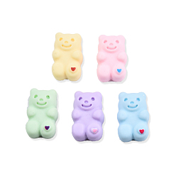 (52) Непрозрачная лаванда Непрозрачные кабошоны из смолы, нести с сердцем, разноцветные, 17x11x6.5 мм