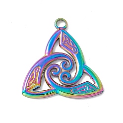 Rainbow Color Ионное покрытие (ip) 304 подвески из нержавеющей стали, прелести троичного узла, Радуга цветов, 26.5x25x2 мм, отверстие : 2.9 мм