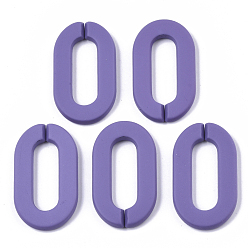 Blue Violet Opaque Spray Painted Acrylic Linking Rings, Quick Link Connectors, for Cable Chains Making, Unwelded, Oval, Blue Violet, 36x21x4mm, Inner Diameter: 24x8mm