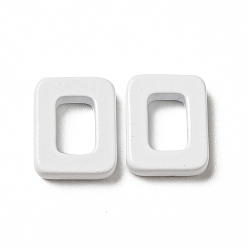 Белый Окрашены распылением 201 соединительные кольца из нержавеющей стали, прямоугольные, белые, 9.5x7.5x2 мм, внутренний диаметр: 4x5.5 мм