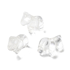 Лошадь Бусины из натурального кварца с резными полуотверстиями, бусины из горного хрусталя с животными, лошадь, 19x19.5x9 мм, отверстие : 1 мм
