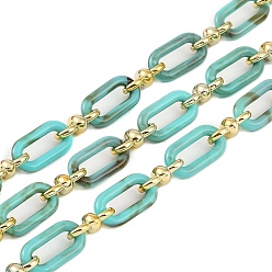 Темно-бирюзовый Покрытие стойки акрил и пластиковая цепь ccb, долговечный, темные бирюзовый, 20x10.6x3 мм, 5 м / рулон