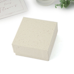 Кукурузный Шелк Картонная коробка для украшений из бумаги, подарочная упаковка, Для кольца, серьга, Ожерелье, с губкой внутри, квадратный, цвет колоса кукурузы, 8x8x4 см