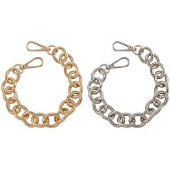 Couleur Mélangete Chaînes de sangle de sac, avec chaînes à câbles et fermoirs pivotants en alliage, pour accessoires de remplacement de sangles de sac, or clair et platine, 316mm, lien: 23x19x4 mm, fermoir: 41.5x16x5 mm